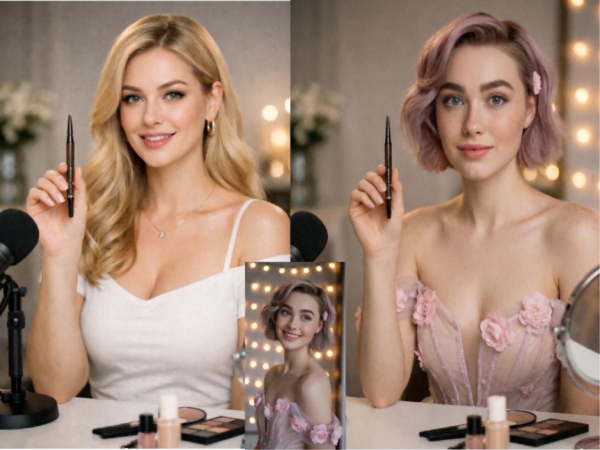 Character replacement ad variants in the same scene